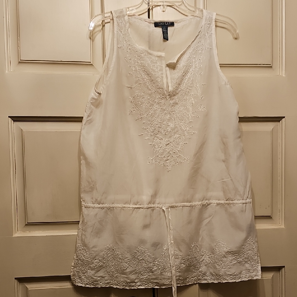 Ralph Lauren Cream Sleeveless Blouse